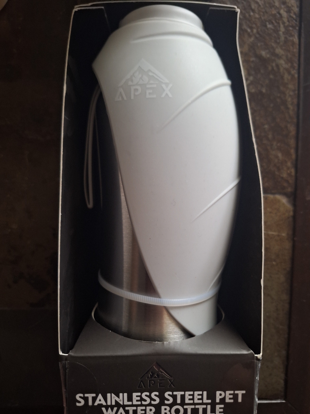 Brand New Apex Stainless Steel Dog Travel Water Bottle with Silicone Flip Bowl -